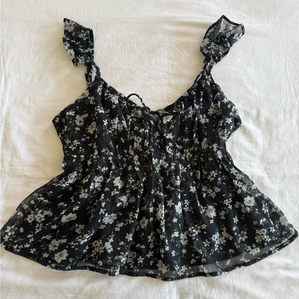 nwot hollister chiffon babydoll top